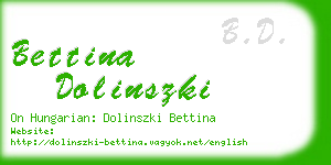 bettina dolinszki business card